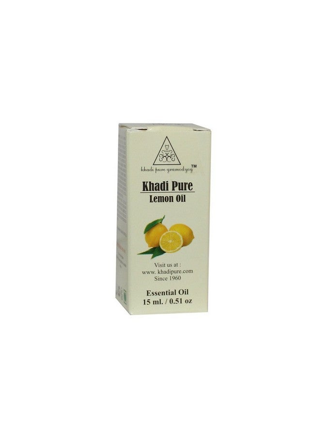 Khadi Pure Gramodyog Herbal Lemon Essential Oil - 15 ml | Refreshing and Uplifting | Natural Skin Brightening and Purifying | For Aromatherapy, Skin, and Hair Care - Image 1