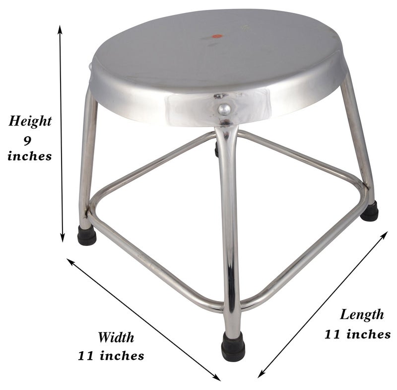 Bhaktee Stool Glossy Finish Silver - Image 4