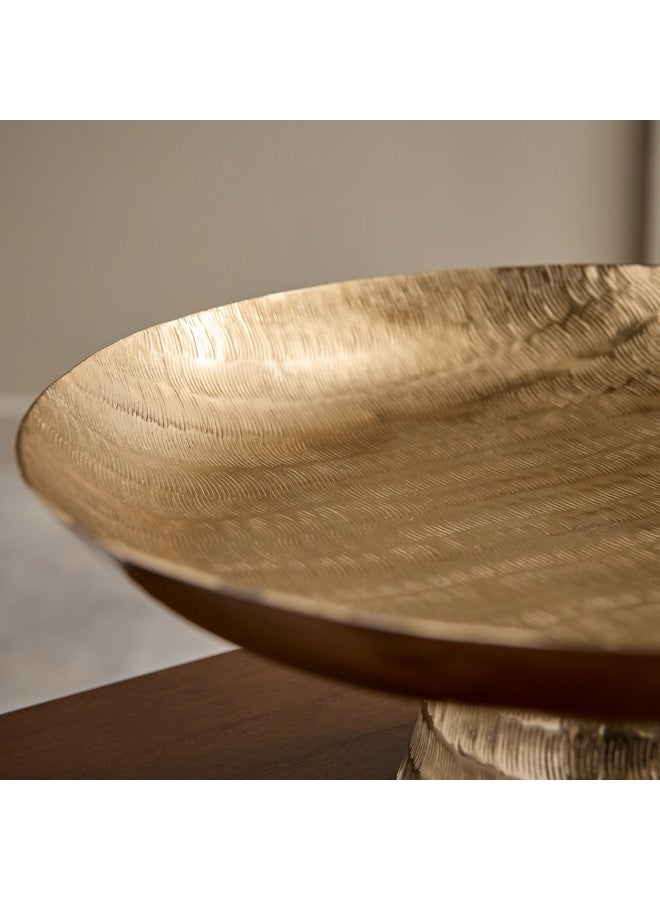 Home Box Arizona Aluminium Hammered Round Footed Bowl 35 x 25 x 14 cm - Image 4
