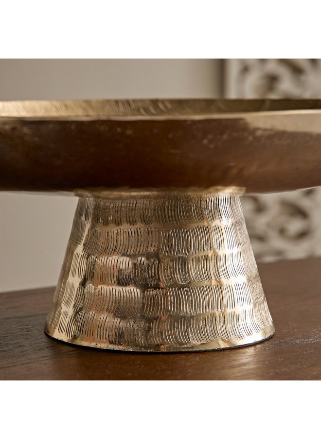 Home Box Arizona Aluminium Hammered Round Footed Bowl 35 x 25 x 14 cm - Image 3