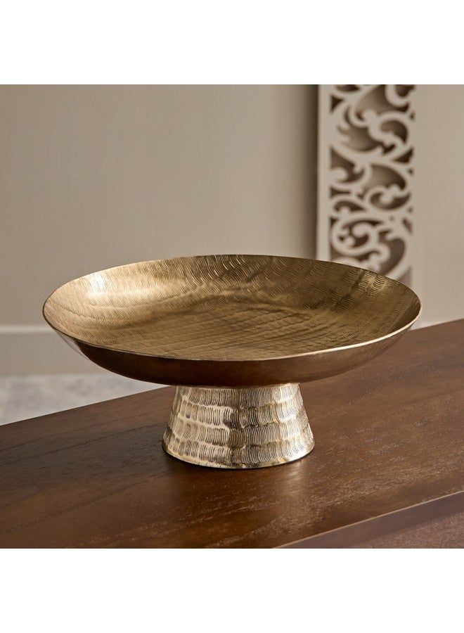 Home Box Arizona Aluminium Hammered Round Footed Bowl 35 x 25 x 14 cm - Image 2