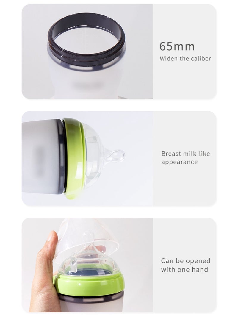 Baby Feeding Bottle, Infant, Newborn Baby, Extra Soft, Easy To Squeeze, 8Oz 250 ML, Natural Comfort, Anti-Colic, Gravity Ball (Green) - Image 3