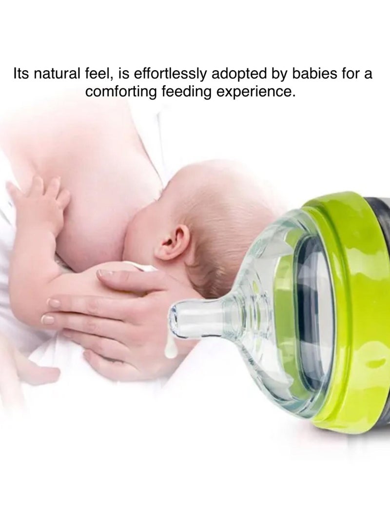 Baby Feeding Bottle, Infant, Newborn Baby, Extra Soft, Easy To Squeeze, 8Oz 250 ML, Natural Comfort, Anti-Colic, Gravity Ball (Green) - Image 5