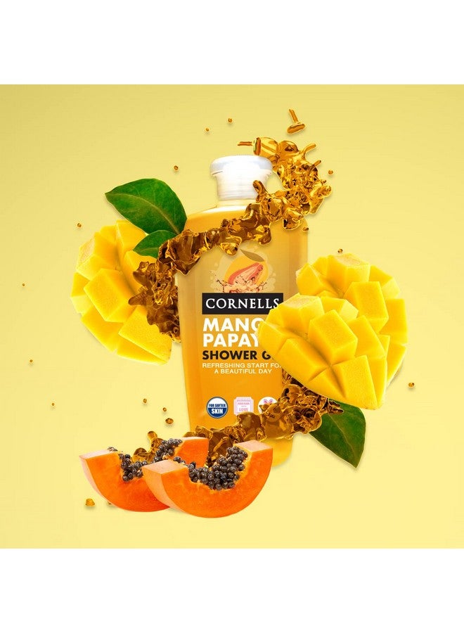 CORNELLS جل استحمام فواكه طبيعي من كورنيلز مانجو بابايا أصفر (غسول الجسم) - 500 مل، لبشرة متألقة وناعمة، لجميع أنواع البشرة، غسول يومي، خالي من البارابين والكبريتات، VIP، WOW، الحمام والجسم، الجل - Image 2