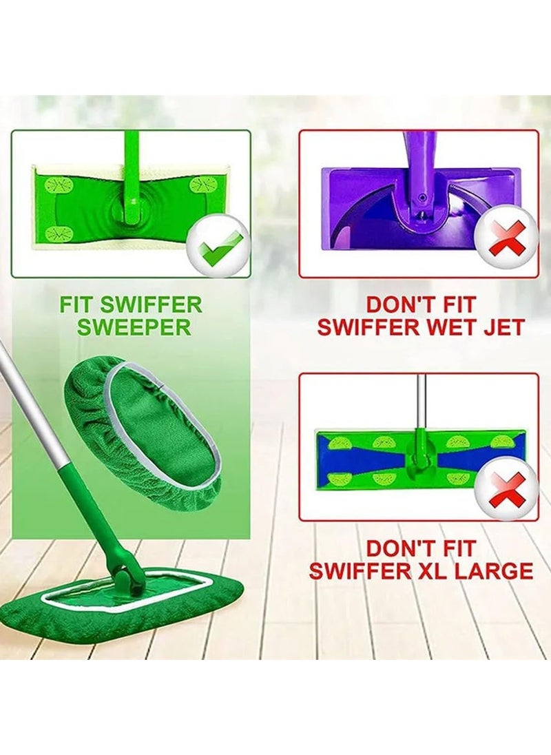 Reusable Mop Pads Floor, Sweeper Mopping Refills Household Cleaning Tools, Wet Mopping Cloths for Wet and Dry Use, Washable Microfiber Mop Pads, Compatible with for Swiffer Sweeper Mops (4 Pack)