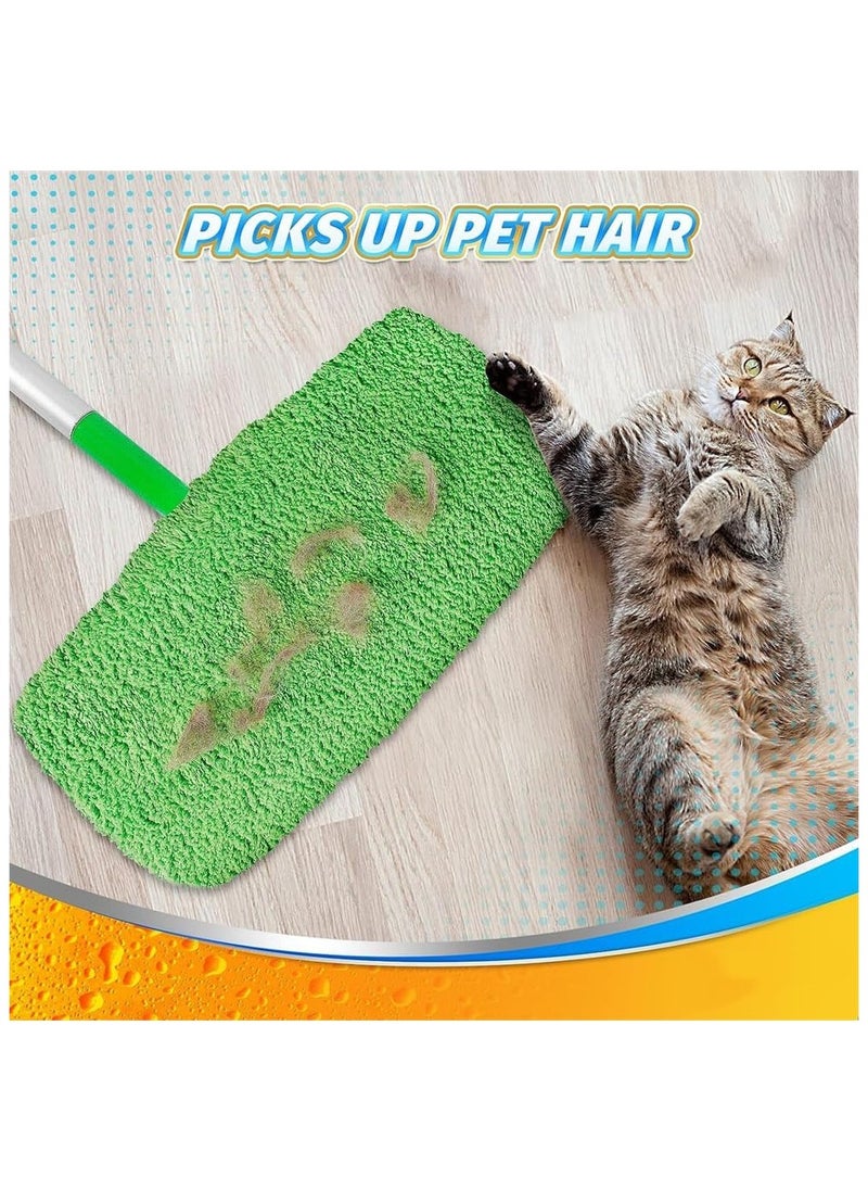Reusable Mop Pads Floor, Sweeper Mopping Refills Household Cleaning Tools, Wet Mopping Cloths for Wet and Dry Use, Washable Microfiber Mop Pads, Compatible with for Swiffer Sweeper Mops (4 Pack)