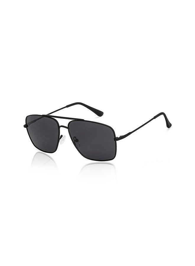 VINCENT CHASE Unisex Vintage Full Rim Square Frame Polarized & UV Protected Sunglasses VC S13716 - 60mm - Black - Image 1