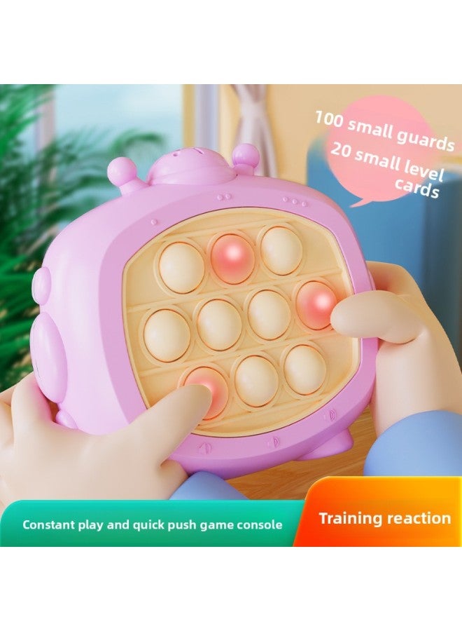 Children's Decompression Quick Push Toy Push Music Memory Thinking Logic Puzzle Game Machine Break-through And Hit Hamster-Color:Blue - Image 2