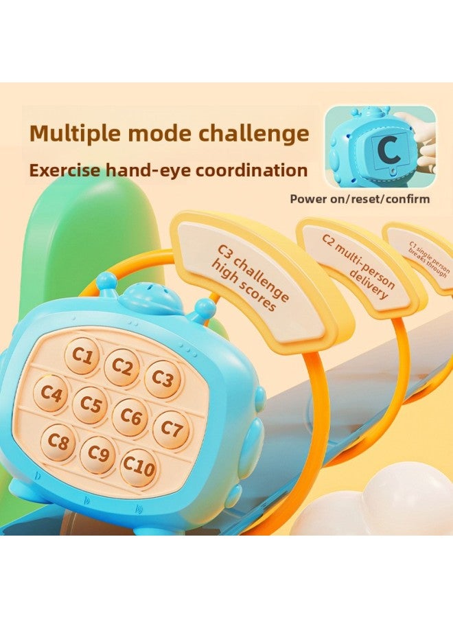 Children's Decompression Quick Push Toy Push Music Memory Thinking Logic Puzzle Game Machine Break-through And Hit Hamster-Color:Blue - Image 5