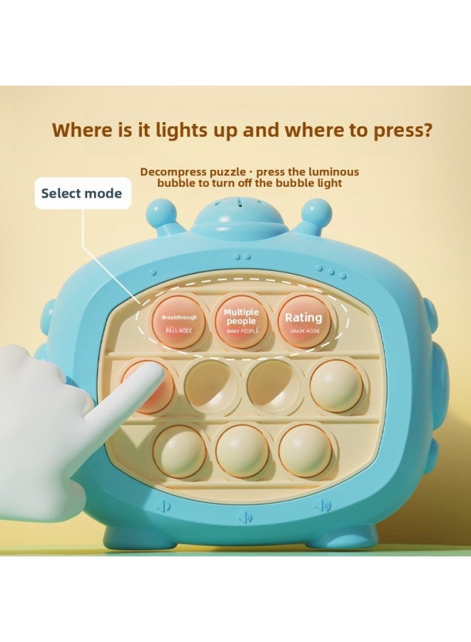 Children's Decompression Quick Push Toy Push Music Memory Thinking Logic Puzzle Game Machine Break-through And Hit Hamster-Color:Blue - Image 4