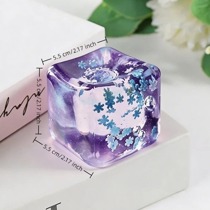 Maltose Ice Squeeze Toy Purple Fidget Toy - Soft Chewy Texture Golden Powder Stress Relief Sensory Toy for Home Desk - Image 3