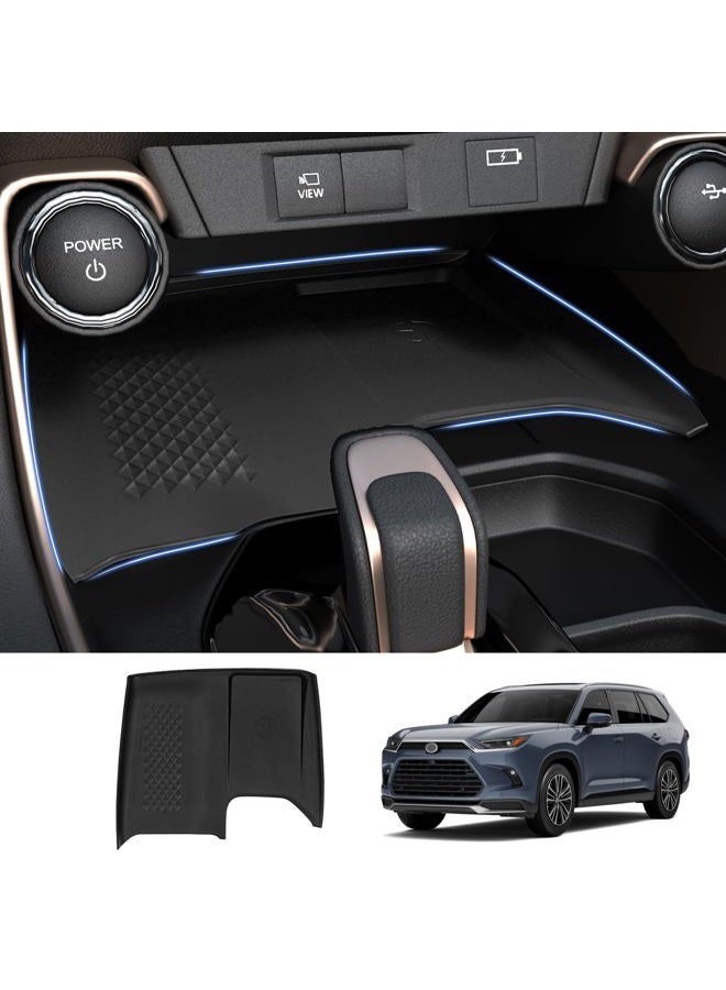 HOUCLEMIC Wireless Charging Anti-Slip Mat for Grand Highlander Accessories, Black Silicone Protective Pad for 2025 2024 Grand Highlander Accessories - Image 1