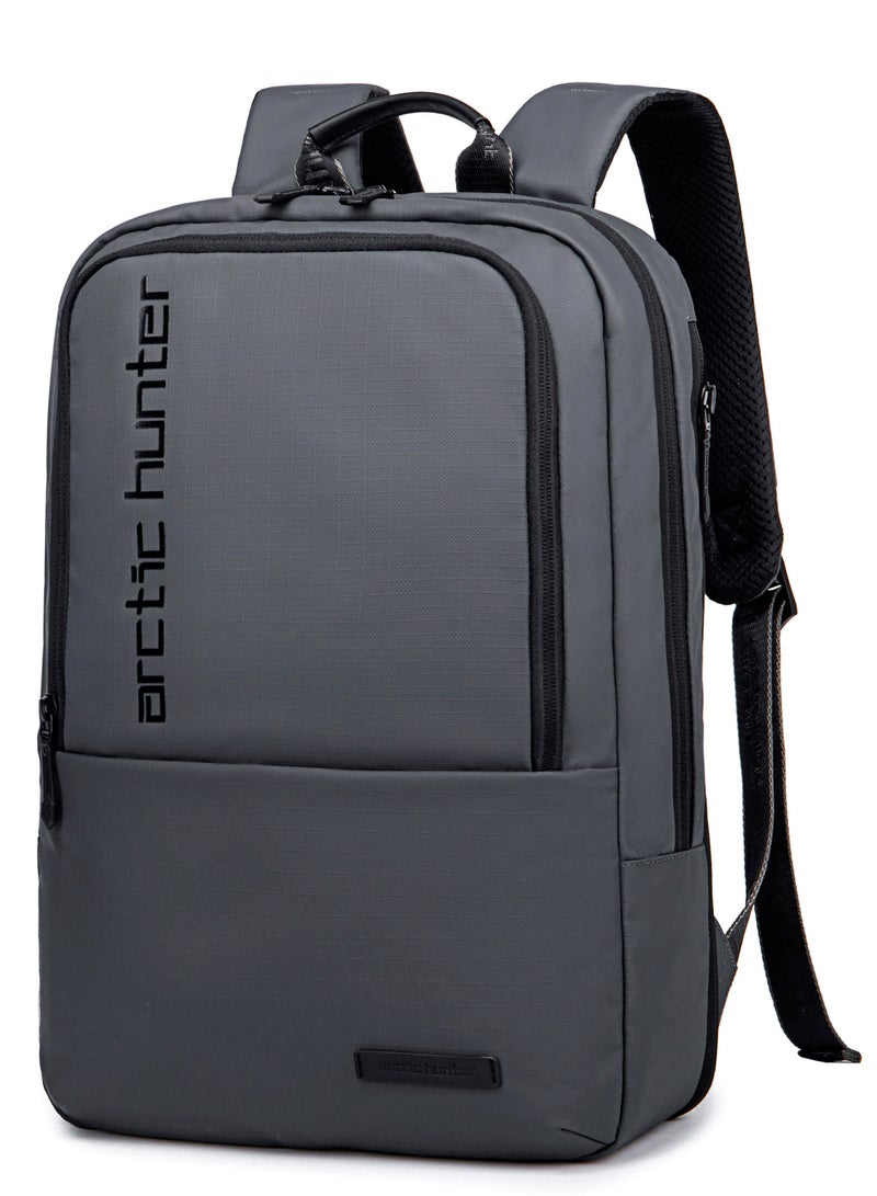 ARCTIC HUNTER Laptop Backpack for Unisex upto 12L fit 15.6 Inch Laptop Travel Backpack with 10.9 Inch Ipad EVA Compartment Polyester Expandable Backpack 2 Pocket Water Resistant Backpack B00529 Grey - Image 1