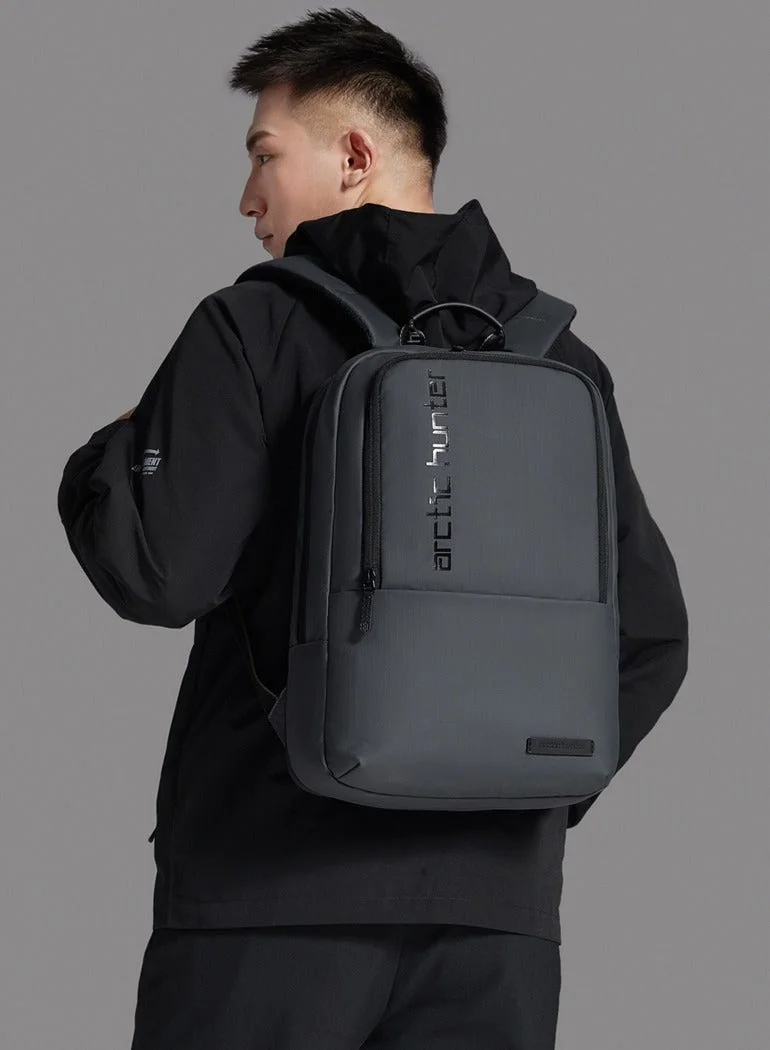 Arctic Hunter Grey Water Repellent Laptop Backpack 15.6 Inch Polyester Travel Shoulder bag for Men and Women, B00529, Grey  | Best Price UAE