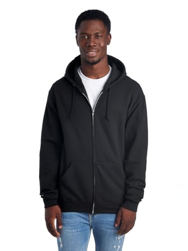 Jerzees -Men's NuBlend -Fleece -Sweatshirts & -Hoodies, Full Zip-Black, Large - Image 1