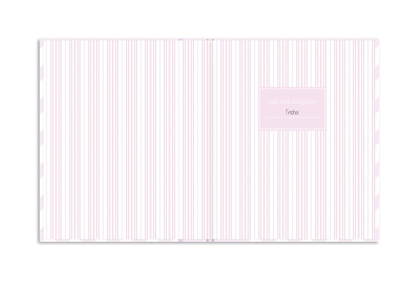 Lil Peach Lil' Peach First 5 Years Chevron Baby Memory Book, Newborn Milestone Keepsake Journal Scrapbook, Gift For New And Expecting Parents, 46 Fill In Pages, Pink - Image 4