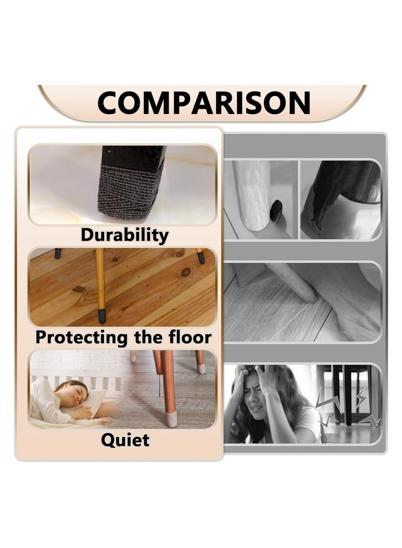 KASTWAVE Chair Leg Protectors Non Slip Tape Floor Protectors for Any Furniture Legs, Prevent The Sliding of Chairs and Furniture, Noiseless, Reusable, Easy to Use Furniture Leg Pads Tape, 6 Pieces - Image 3