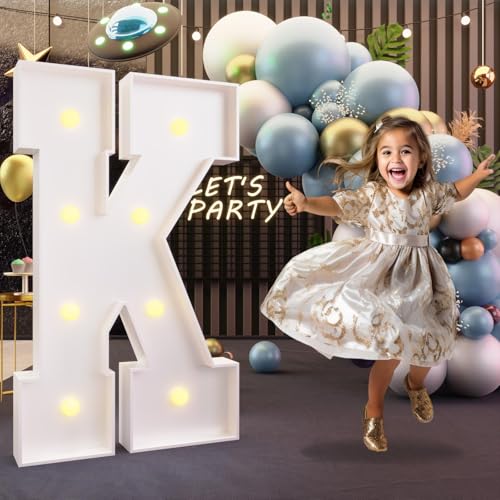 imprsv Marquee Light Up Letters 3FT Marquee Letters for Birthday Baby Shower Wedding Decorations Light Up Letters for Engagement Party Decor Large Marquee Letters for Party Decorations Letter K - Image 1