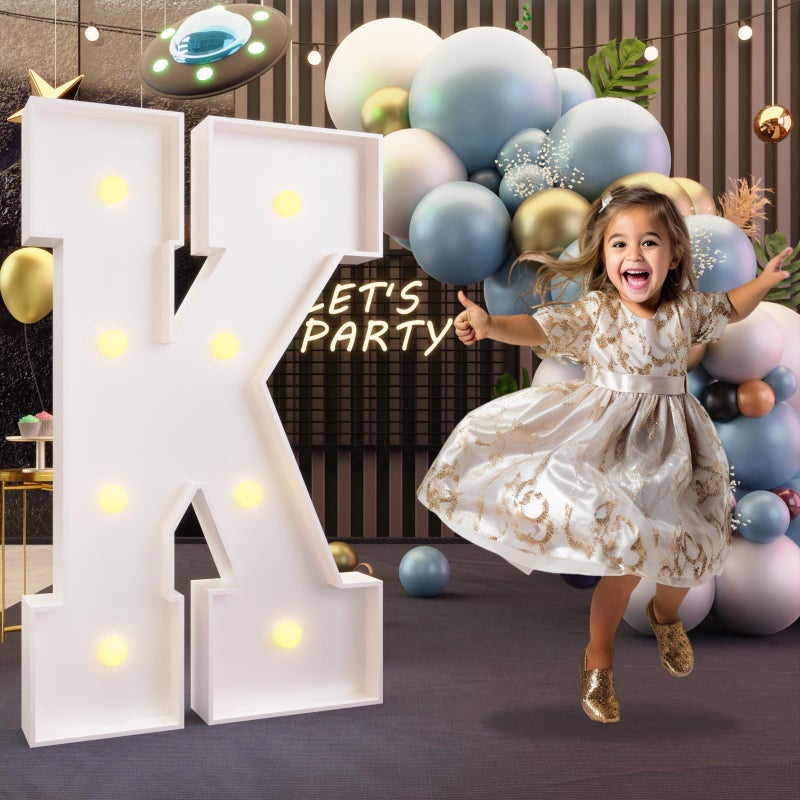imprsv Marquee Light Up Letters 3FT Marquee Letters for Birthday Baby Shower Wedding Decorations Light Up Letters for Engagement Party Decor Large Marquee Letters for Party Decorations Letter K - Image 2