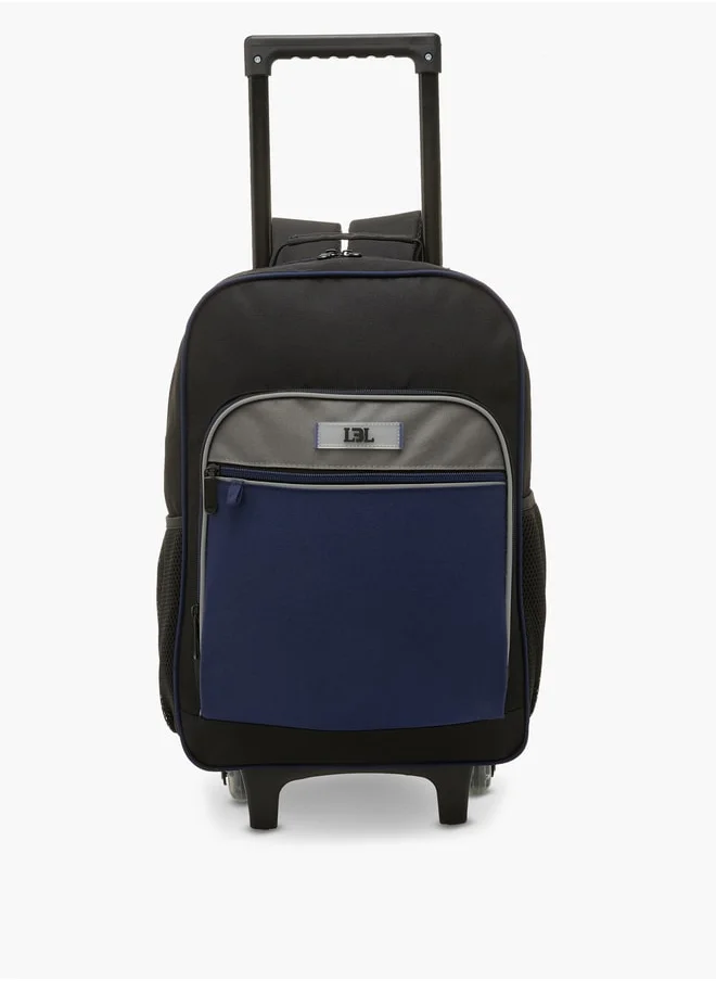 LBL by Shoexpress Colourblock Trolley Backpack with Retractable Handle - 44x16x30 cm