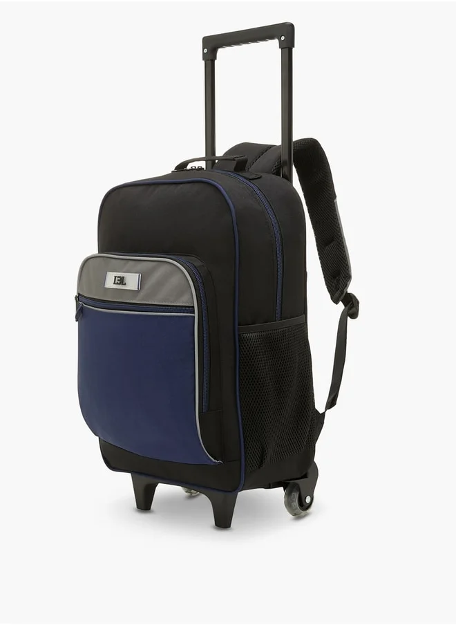 LBL by Shoexpress Colourblock Trolley Backpack with Retractable Handle - 44x16x30 cm