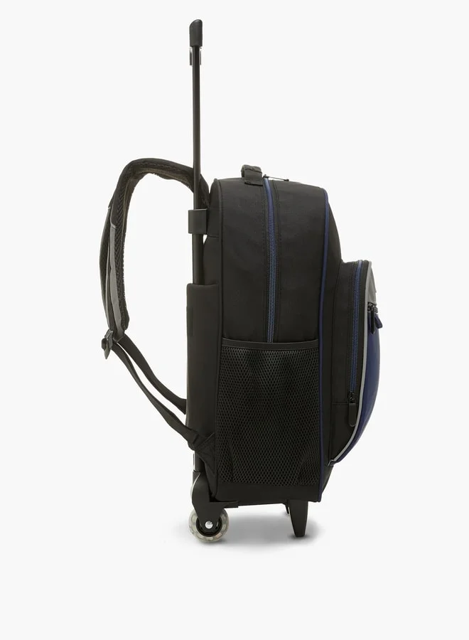 LBL by Shoexpress Colourblock Trolley Backpack with Retractable Handle - 44x16x30 cm