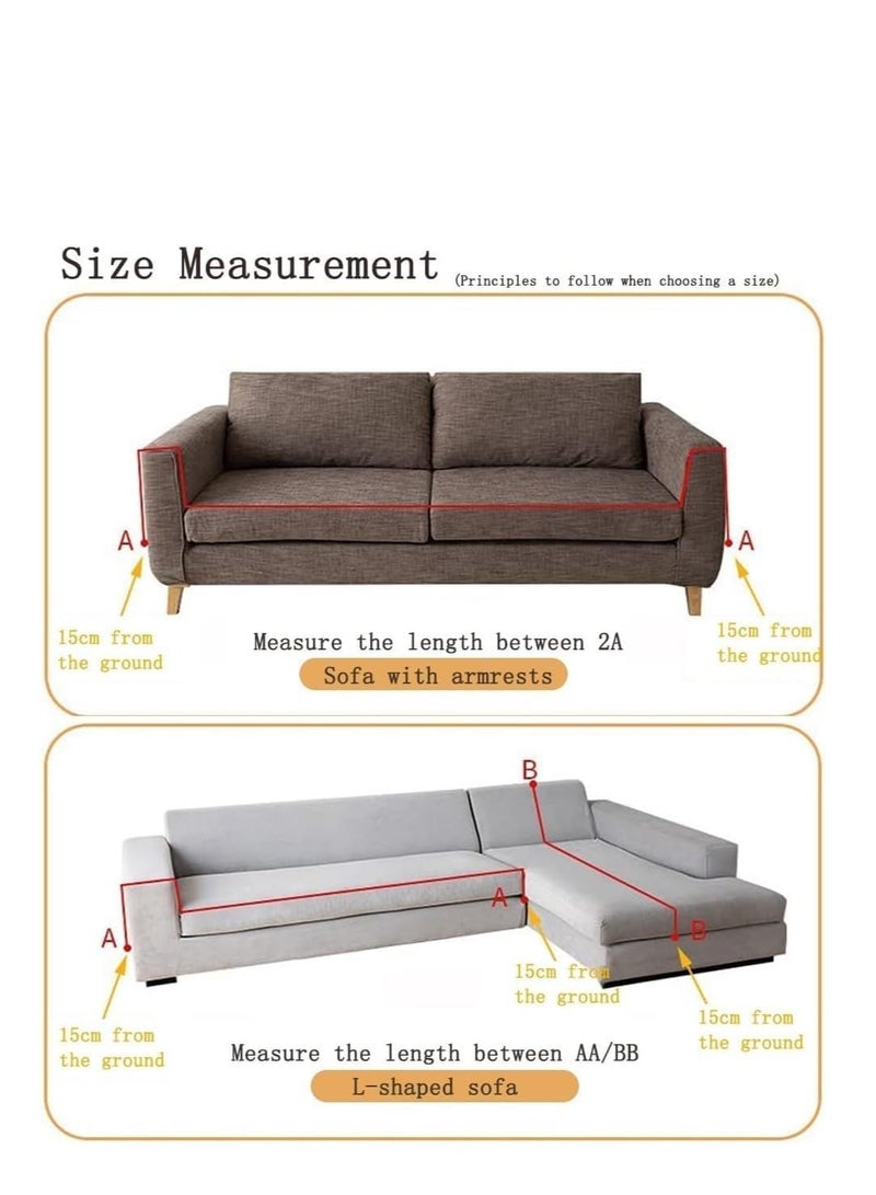 Chenille Sofa Cover - Cat-Proof & Anti-Scratch Couch Protector Slipcover with Tassels | Universal Fit for 1 2 3 4 Seater L U Sofas | Simple Modern Solid Colour Sofa Throw - Image 5