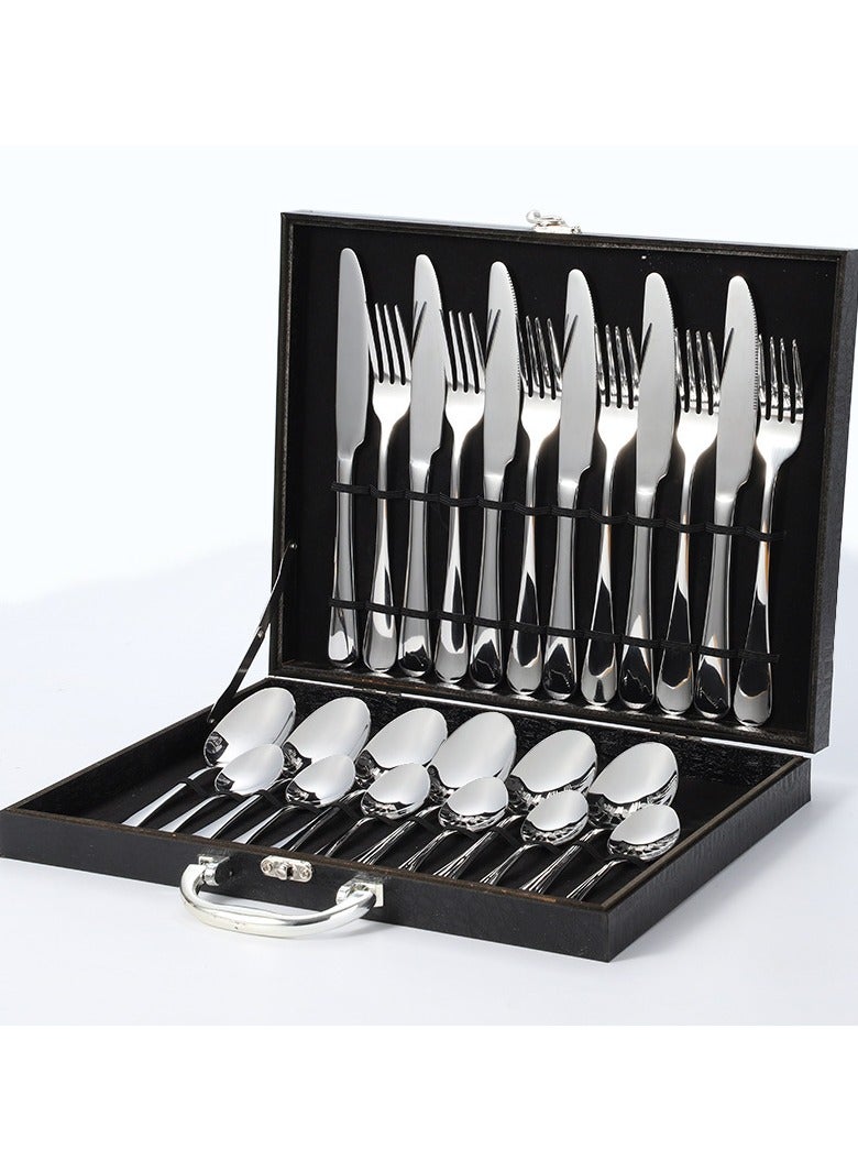 KUYING Stainless Steel Tableware Set Of 24 Pieces Western Knife Fork Spoon Set  - Image 1
