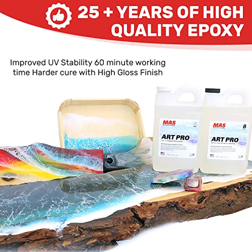 MAS Epoxies Art Pro Epoxy Clear Kit 2-Gallon (1-Gal Resin and 1-Gal Hardener) Low Viscosity and Enhanced UV Resistance, Ideal for Jewelry Making, Flower Preservation, and Other Resin Crafts - Image 4