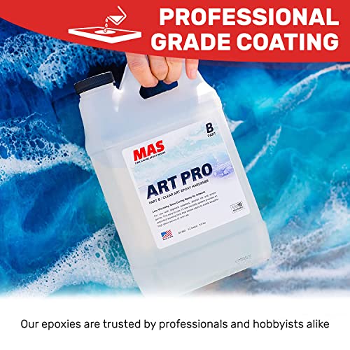 MAS Epoxies Art Pro Epoxy Clear Kit 2-Gallon (1-Gal Resin and 1-Gal Hardener) Low Viscosity and Enhanced UV Resistance, Ideal for Jewelry Making, Flower Preservation, and Other Resin Crafts - Image 3