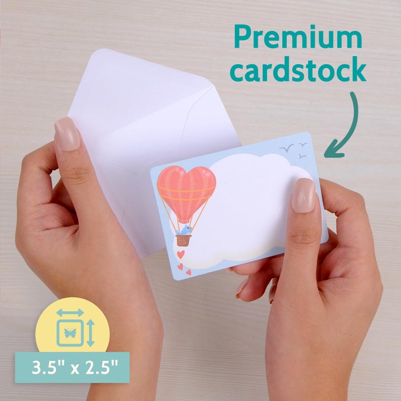 T MARIE 25 Mini Note Cards with Envelopes - Heart Gift Tags for Valentineâ€™s Day, Birthday, Thank You Cards and Everyday Notes - Greeting Cards for Love Notes, Gift Cards, Cute Lunchbox Messages and More - Image 4