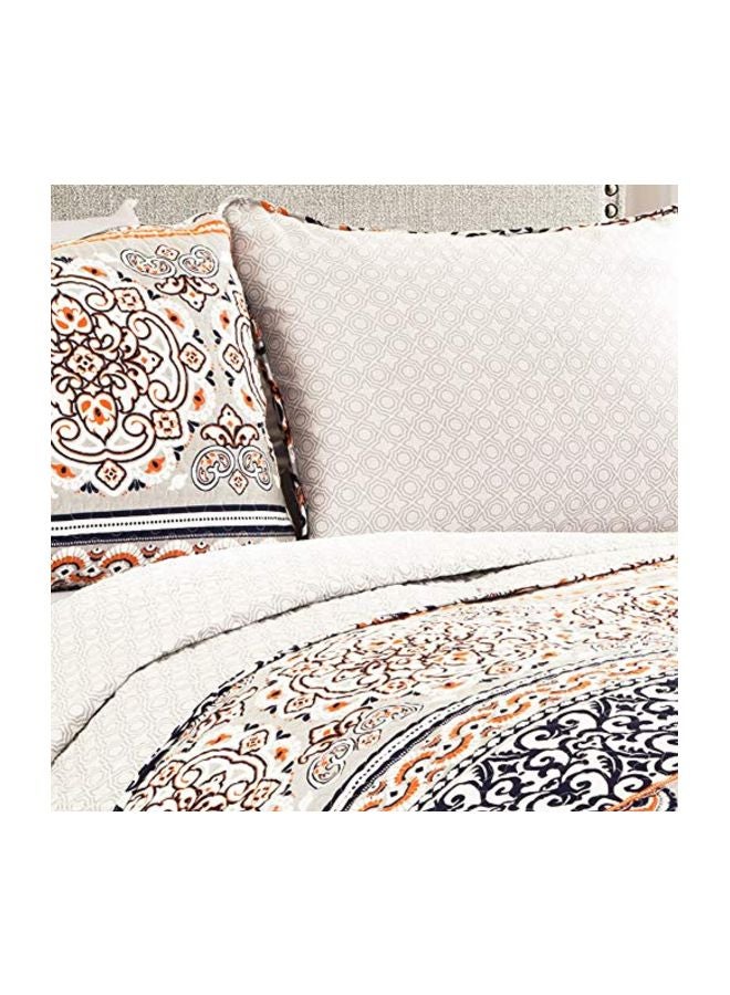 Lush Decor 3 Piece Nesco Quilt Set, King, Navy/Coral - Image 2