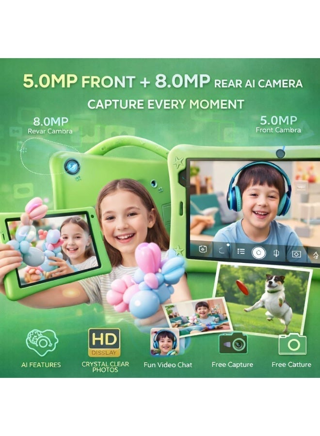 Dmarqa P801 Kids Tablet, 8 Inch HD 1280x800, Android 13, 8GB RAM, 512GB Storage, 5000mAh Battery, 5MP+8MP Camera, Dual SIM, Shockproof EVA Case change to arabic - Image 3