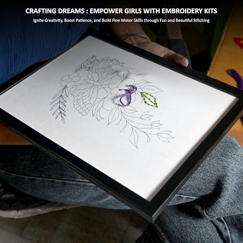 picknMAKE Cotton Framed Embroidery Kit for Beginners,Cross Stitch Embroidery Kit,Hand Embroidery Kit for Adults,DIY Home Decor Items for Living Room,All Material Included,Multicolor - Image 5