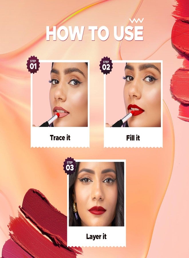 Hilary Rhoda Power Stay NonTransfer Lipstick | Matte Finish | Infused with Vitamin E & Shea Butter | Lightweight & Highly Pigmented | Glides Easily & Smudge-Proof |3.2g (Royal Maroon - Shade 18) - Image 5