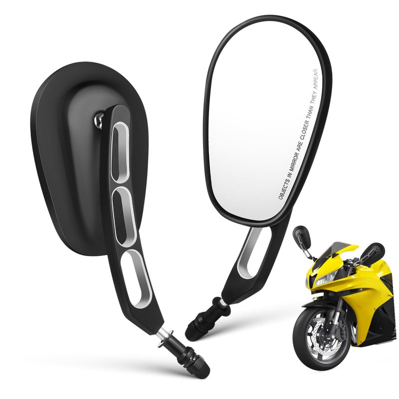 Aluminum Alloy Motorcycle Rear View Mirrors Adjustable Handlebar Mount for Scooter ATV Dirt Bike - Image 2