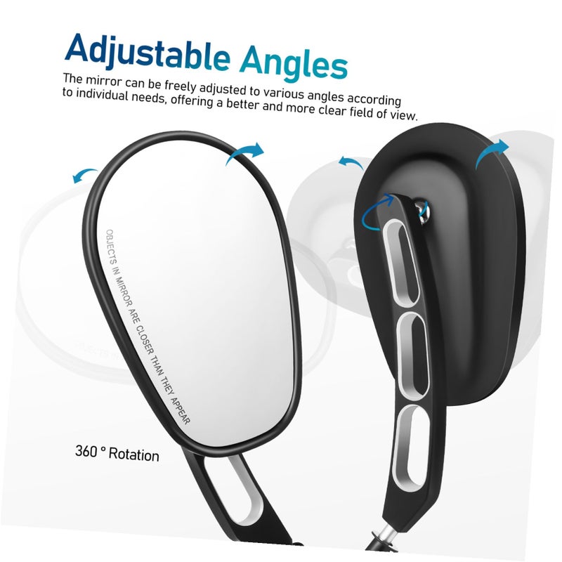 Aluminum Alloy Motorcycle Rear View Mirrors Adjustable Handlebar Mount for Scooter ATV Dirt Bike - Image 3