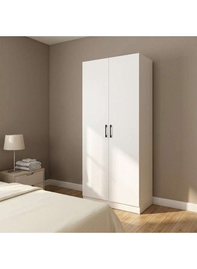 السعادة هوم  دولاب ملابس خشبي بـ 2 أبواب وتصميم مودرن مدمج - 80×54×200 سم - Image 2