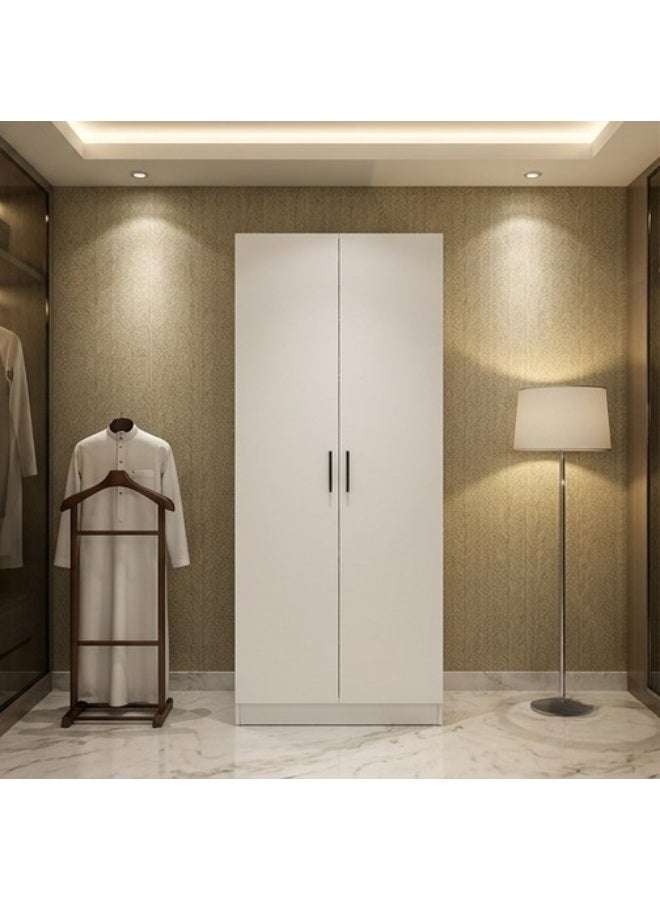 السعادة هوم  دولاب ملابس خشبي بـ 2 أبواب وتصميم مودرن مدمج - 80×54×200 سم - Image 1