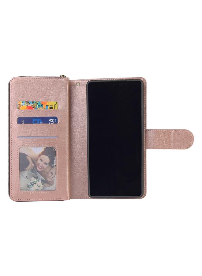 اس-توب جراب لهاتف Samsung Galaxy Note20 Ultra، حقيبة محفظة بسحاب، جراب جلدي PU قلاب أفقي مع حامل و9 فتحات للبطاقات ومحفظة وحبل وإطار صورة - Image 5