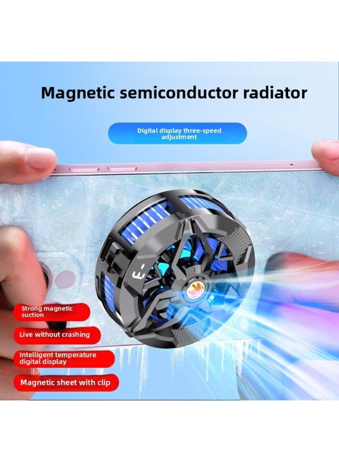 Mobile Phone Radiator For Live Broadcast Magnetic Semiconductor Refrigeration X88 With Digital Clip Three-speed Adjustment Game-Color:Digital Display Model Free Clip-black  - Image 4