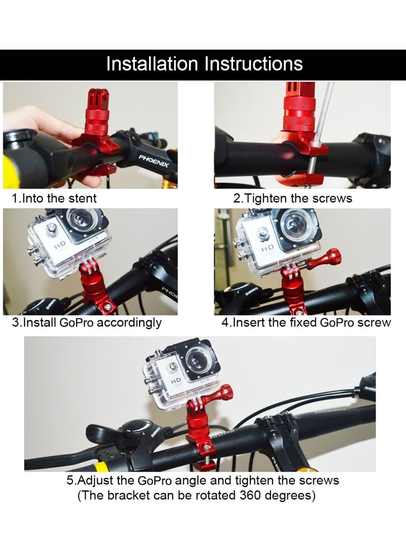PULUZ - Adjustable Bicycle Pole Rollbar Bike Handlebar Mount for GoPro NEW HERO /HERO7 /6 /5 /5 Session /4 Session /4 /3+ /3 /2 /1, DJI OSMO Action, Xiaoyi and Other Action Cameras - Image 1