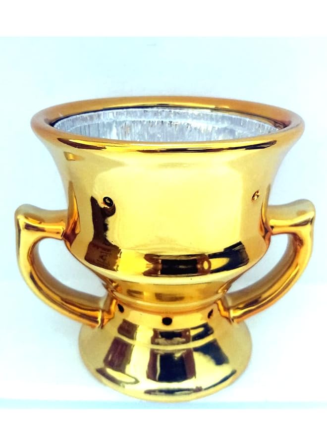 erorex Saqoware Ceramic Incense Burner Bakhoor Burner Mubkhara – Frankincense Insence Burner Ideal For Yoga Spa And Aromatherapy Gold Medium - Image 1