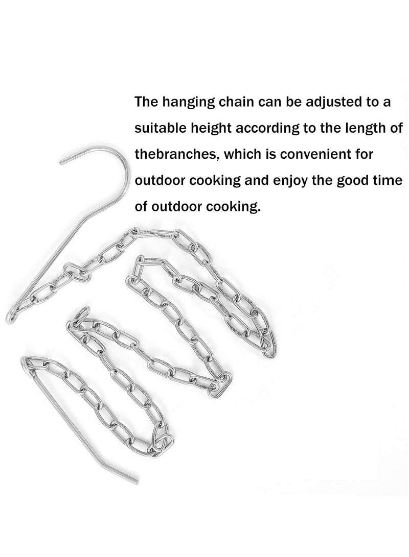 Excefore Camping Tripod Board,Turn Branches into Campfire Tripod, Stainless Steel Campfire Support Plate with Adjustable Chain for Hanging Cookware, Perfect Accessories for Outdoor Cooking - Image 4