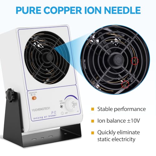 YUCHENGTECH Ionizing Air Blower Static Eliminator Fan Desktop Ionizer Air Blower with Detachable Cord ESD Ionizer Electrostatic Discharge Fan 110V - Image 4