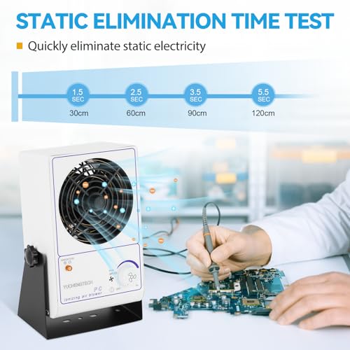 YUCHENGTECH Ionizing Air Blower Static Eliminator Fan Desktop Ionizer Air Blower with Detachable Cord ESD Ionizer Electrostatic Discharge Fan 110V - Image 2