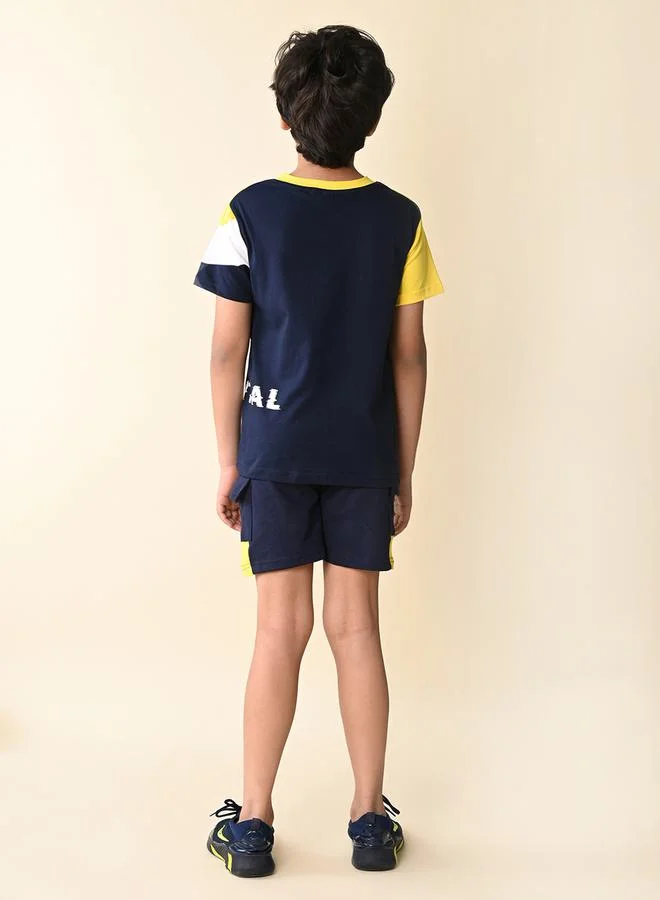 LILPICKS Color Block T-Shirt and Shorts Set