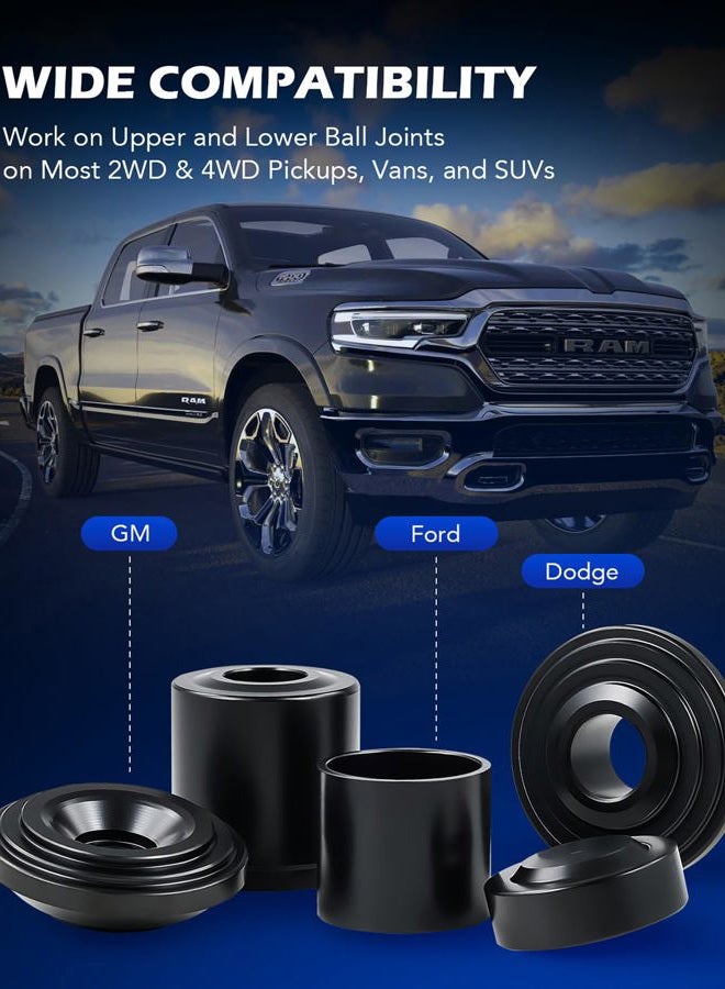 Orion Motor Tech طقم أدوات ضغط كرات المفاصل ومزيل المفاصل U - 21 قطعة - طقم إزالة كرات المفاصل العلوية والسفلية لخدمة كرات المفاصل مع C-Press - Image 3