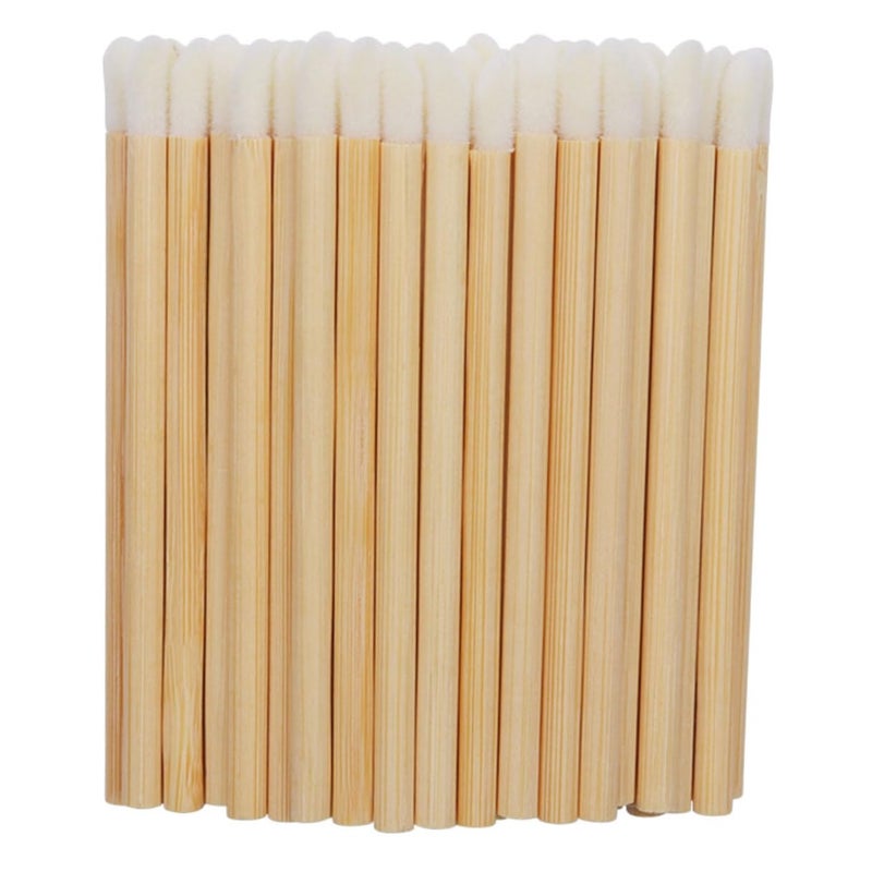 SHOWERORO Disposable Lipstick Applicator Brush with Handle 100pcs Lip Makeup Brush Set for Women Portable Lip Gloss for Professional Or Travel Use - Image 1