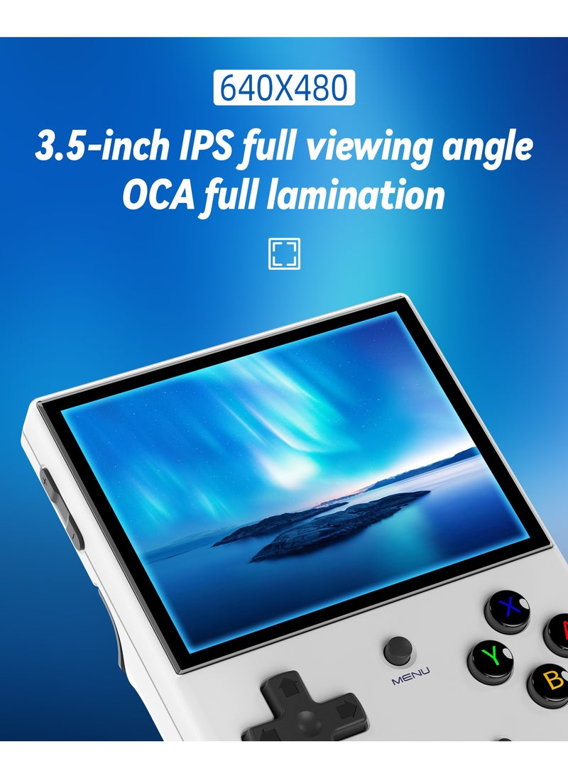 ANBERNIC  - RG35XX Plus Retro Handheld Game Console 3.5-inch IPS Screen 35 Emulators Over 18K Preloaded Games WiFi & Bluetooth Plug & Play Classic Video Game Console for Kids & Adults【White-64GB-35 Emulators Over 5000 Games Pre-installed 】 - Image 1